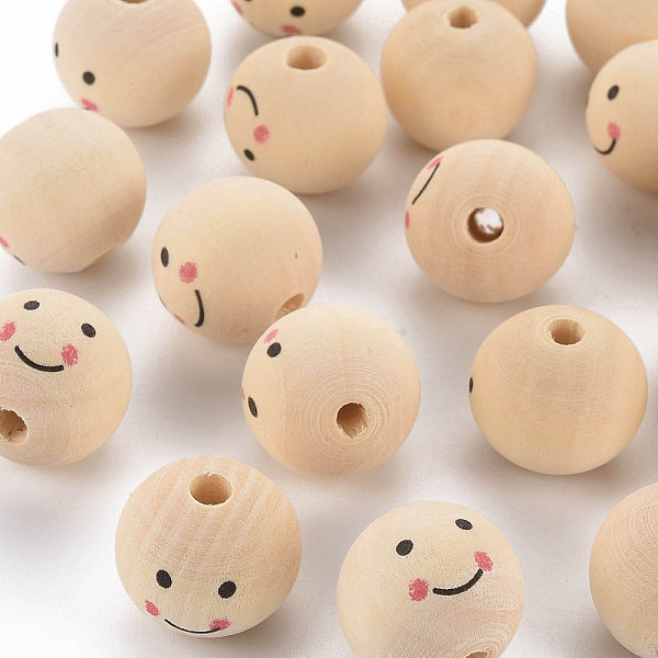 PandaHall Printed Natural Wood European Beads, Large Hole Beads, Round with Smile Face, Lead Free, Undyed, PapayaWhip, 25x17.5~18mm, Hole..., Orange
PandaHall Printed Natural Wood European Beads, Large Hole Beads, Round with Smile Face, Lead Free, Undyed, PapayaWhip, 25x17.5~18mm, Hole..., Orange