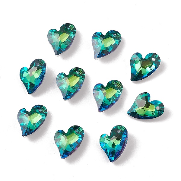 PandaHall Electroplate Glass Pendants, Back Plated, Faceted, Heart Charms, Green, 17x12.5x6~6.5mm, Hole: 1.4~1.5mm Glass Heart Green
PandaHall Electroplate Glass Pendants, Back Plated, Faceted, Heart Charms, Green, 17x12.5x6~6.5mm, Hole: 1.4~1.5mm Glass Heart Green