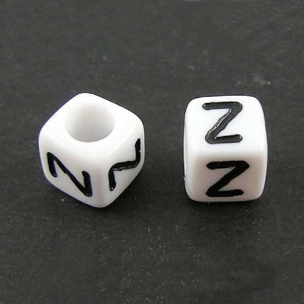 PandaHall White Letter Acrylic Cube Beads, Horizontal Hole, Letter Z, Size: about 6mm wide, 6mm long, 6mm high, hole: 3.2mm, about...
PandaHall White Letter Acrylic Cube Beads, Horizontal Hole, Letter Z, Size: about 6mm wide, 6mm long, 6mm high, hole: 3.2mm, about...