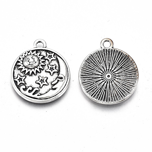PandaHall Tibetan Style Alloy Pendant Enamel Settings, Lead Free & Cadmium Free, Flat Round with Moon & Sun, Antique Silver, 22.5x19x3mm...
PandaHall Tibetan Style Alloy Pendant Enamel Settings, Lead Free & Cadmium Free, Flat Round with Moon & Sun, Antique Silver, 22.5x19x3mm...