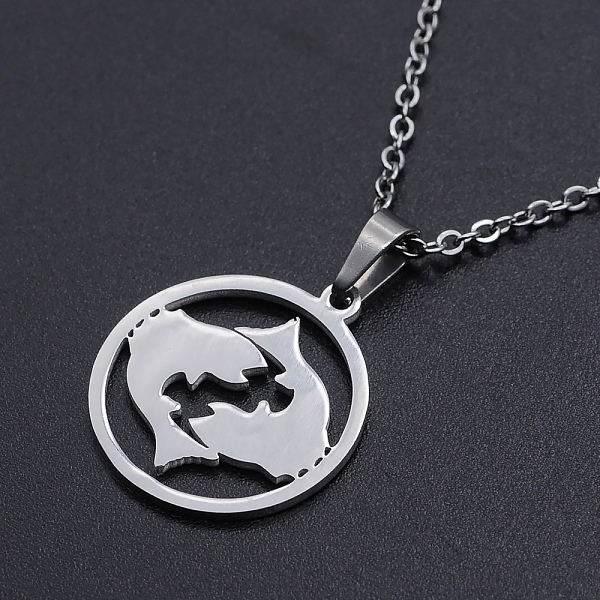 PandaHall 201 Stainless Steel Pendants Necklaces, with Cable Chains and Lobster Claw Clasps, Flat Round with Constellation/Zodiac Sign...
PandaHall 201 Stainless Steel Pendants Necklaces, with Cable Chains and Lobster Claw Clasps, Flat Round with Constellation/Zodiac Sign...