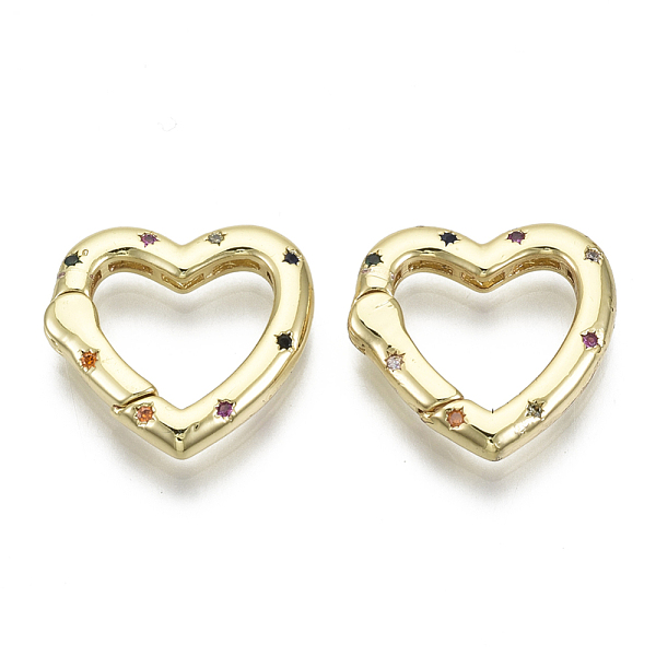 PandaHall Brass Micro Pave Cubic Zirconia Spring Gate Rings, Heart, Nickel Free, Colorful, Real 16K Gold Plated, 18x19x3mm, inner diameter...
PandaHall Brass Micro Pave Cubic Zirconia Spring Gate Rings, Heart, Nickel Free, Colorful, Real 16K Gold Plated, 18x19x3mm, inner diameter...