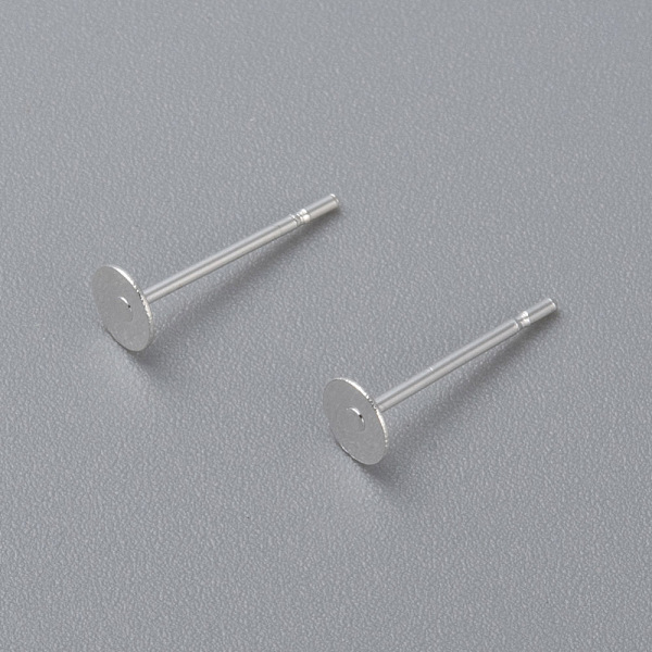 PandaHall 304 Stainless Steel Stud Earring Findings, Flat Round, Silver, 4x0.3mm, Pin: 0.7mm 304 Stainless Steel Flat Round
PandaHall 304 Stainless Steel Stud Earring Findings, Flat Round, Silver, 4x0.3mm, Pin: 0.7mm 304 Stainless Steel Flat Round