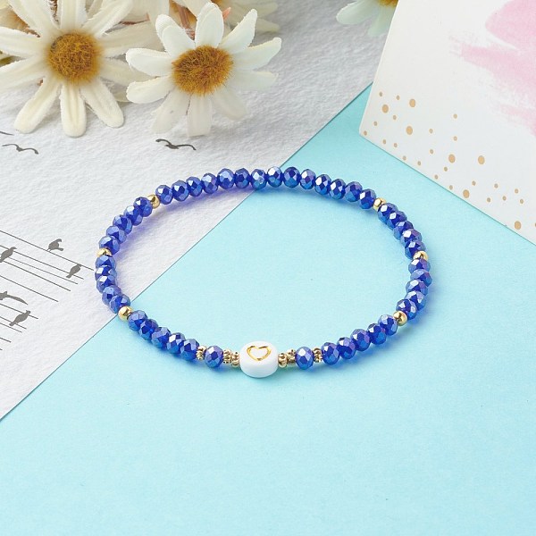 PandaHall Glass Beads Stretch Bracelets, with Acrylic & Brass Beads, Flat Round with Heart Pattern, Medium Blue, Inner Diameter: 2-1/4 inch...
PandaHall Glass Beads Stretch Bracelets, with Acrylic & Brass Beads, Flat Round with Heart Pattern, Medium Blue, Inner Diameter: 2-1/4 inch...