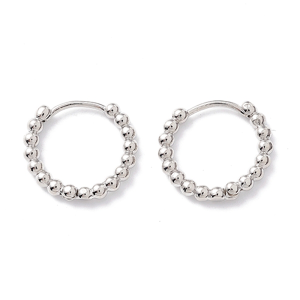 PandaHall Rack Plating Brass Beaded Huggie Hoop Earrings for Women, Cadmium Free & Lead Free, Real Platinum Plated, 15x17x2.5mm, Pin: 0.7mm...
PandaHall Rack Plating Brass Beaded Huggie Hoop Earrings for Women, Cadmium Free & Lead Free, Real Platinum Plated, 15x17x2.5mm, Pin: 0.7mm...