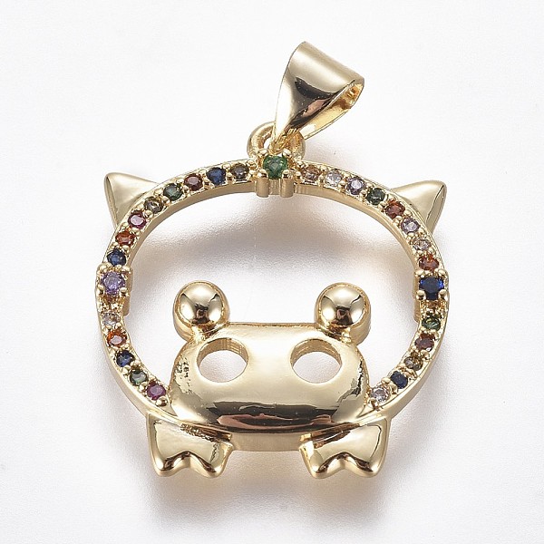 PandaHall Brass Micro Pave Cubic Zirconia Pendants, Piggy Charms, Golden, Colorful, 21.5x19x3mm, Hole: 3.5x5mm Brass+Cubic Zirconia Pig
PandaHall Brass Micro Pave Cubic Zirconia Pendants, Piggy Charms, Golden, Colorful, 21.5x19x3mm, Hole: 3.5x5mm Brass+Cubic Zirconia Pig