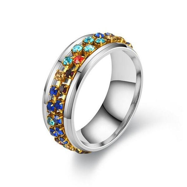 PandaHall Colorful Rinestone Rotating Finger Ring, Titanium Steel Fidget Spinner Ring for Calming Worry Meditation, Stainless Steel Color..., Multicolor
PandaHall Colorful Rinestone Rotating Finger Ring, Titanium Steel Fidget Spinner Ring for Calming Worry Meditation, Stainless Steel Color..., Multicolor