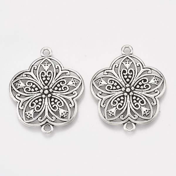 PandaHall Tibetan Style Alloy Links connectors, Flower, Lead Free & Cadmium Free, Antique Silver, 37x31x3mm, Hole: 2mm Alloy Flower
PandaHall Tibetan Style Alloy Links connectors, Flower, Lead Free & Cadmium Free, Antique Silver, 37x31x3mm, Hole: 2mm Alloy Flower