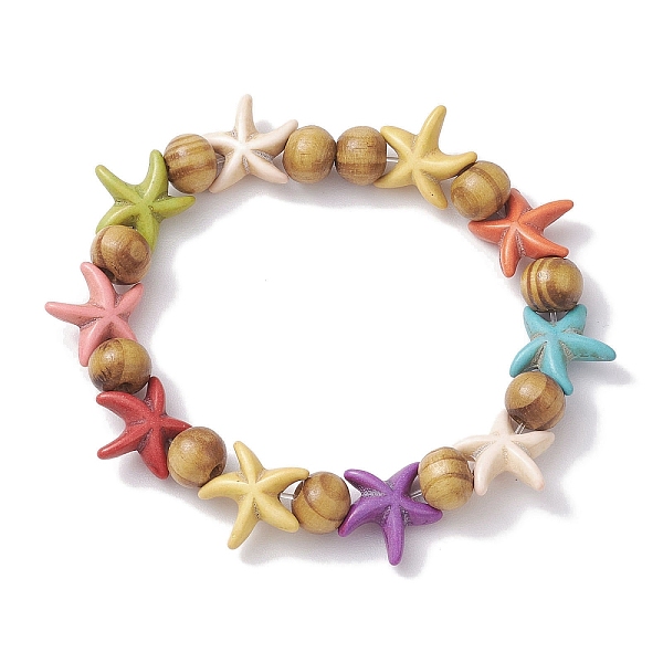 PandaHall Beach Starfish Dye Synthetic Turquoise Beaded Stretch Barcelets, Summer Wood Beaded Stretch Bracelets for Women, Colorful, Inner...
PandaHall Beach Starfish Dye Synthetic Turquoise Beaded Stretch Barcelets, Summer Wood Beaded Stretch Bracelets for Women, Colorful, Inner...