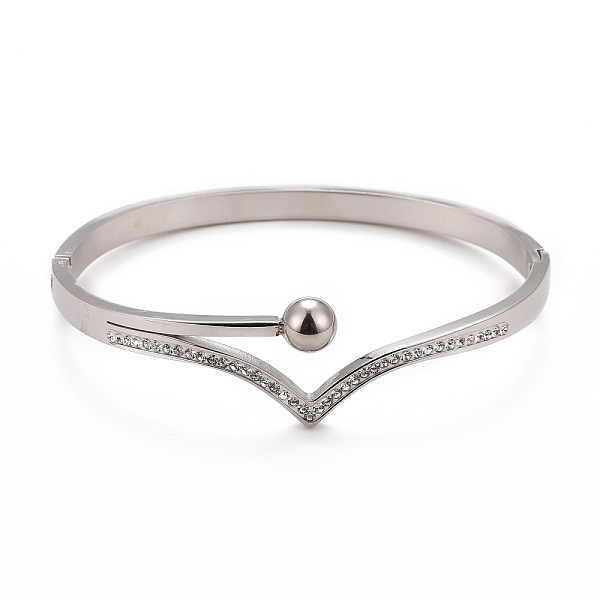 PandaHall Crystal Rhinestone Wave Hinged Bangle, 304 Stainless Steel Jewelry for Women, Stainless Steel Color, Inner Diameter: 1-7/8x2-3/8..., Clear
PandaHall Crystal Rhinestone Wave Hinged Bangle, 304 Stainless Steel Jewelry for Women, Stainless Steel Color, Inner Diameter: 1-7/8x2-3/8..., Clear