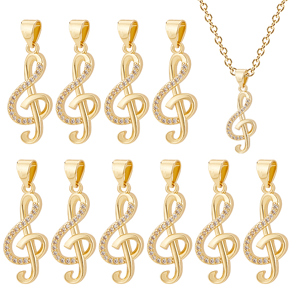PandaHall BENECREAT 10Pcs Brass Micro Pave Cubic Zirconia Pendants, Cadmium Free & Lead Free, Long-Lasting Plated, Musical Nota, Clear, Real...
PandaHall BENECREAT 10Pcs Brass Micro Pave Cubic Zirconia Pendants, Cadmium Free & Lead Free, Long-Lasting Plated, Musical Nota, Clear, Real...
