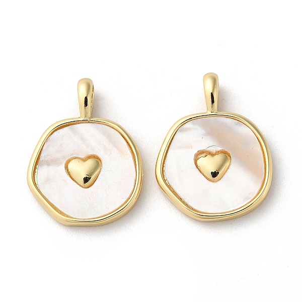 PandaHall Rack Plating Brass Pendants with Natural Shell, Flat Round Charms with Heart, Long-Lasting Plated, Lead Free & Cadmium Free, Real...
PandaHall Rack Plating Brass Pendants with Natural Shell, Flat Round Charms with Heart, Long-Lasting Plated, Lead Free & Cadmium Free, Real...