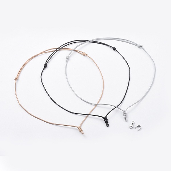 PandaHall Adjustable Korean Waxed Polyester Cord Necklace Making Sets, with 304 Stainless Steel Lobster Claw Clasps and Pinch Bails, Mixed..., Multicolor
PandaHall Adjustable Korean Waxed Polyester Cord Necklace Making Sets, with 304 Stainless Steel Lobster Claw Clasps and Pinch Bails, Mixed..., Multicolor