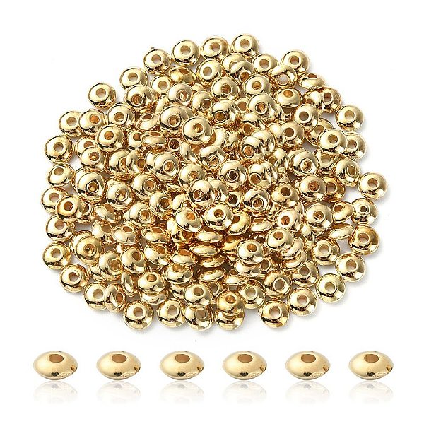PandaHall CCB Plastic Spacer Beads, Abacus, Golden, 5x2mm, Hole: 1.4mm Plastic Flat Round
PandaHall CCB Plastic Spacer Beads, Abacus, Golden, 5x2mm, Hole: 1.4mm Plastic Flat Round