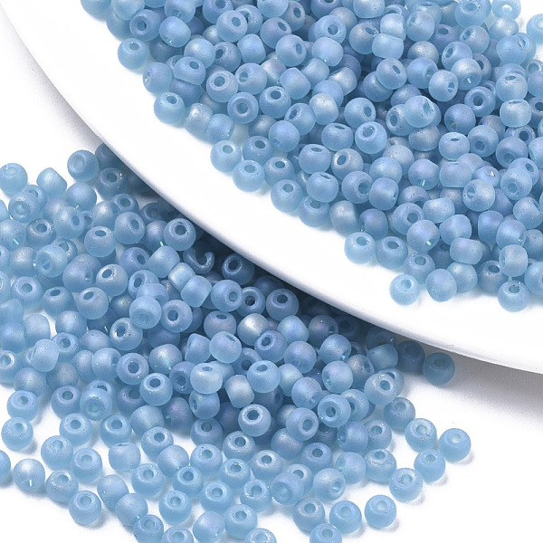 PandaHall Frosted Colours Glass Beads, Rainbow, Round, Light Sky Blue, 4x3mm, Hole: 1mm, about 4500pcs/bag Glass Round Blue
PandaHall Frosted Colours Glass Beads, Rainbow, Round, Light Sky Blue, 4x3mm, Hole: 1mm, about 4500pcs/bag Glass Round Blue
