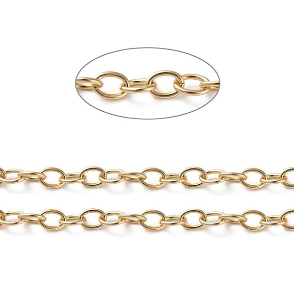 PandaHall Brass Cable Chains, Soldered, with Spool, Oval, Long-Lasting Plated, Real 18K Gold Plated, 11x8x1.6mm, about 16.4 Feet(5m)/roll...
PandaHall Brass Cable Chains, Soldered, with Spool, Oval, Long-Lasting Plated, Real 18K Gold Plated, 11x8x1.6mm, about 16.4 Feet(5m)/roll...