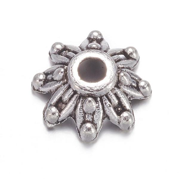 PandaHall Flower Tibetan Silver Fancy Bead Caps, Lead Free & Cadmium Free, Antique Silver, about 9mm in diameter, Hole: 2mm Alloy
PandaHall Flower Tibetan Silver Fancy Bead Caps, Lead Free & Cadmium Free, Antique Silver, about 9mm in diameter, Hole: 2mm Alloy
