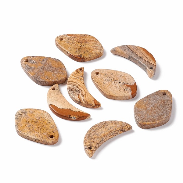 PandaHall Natural Picture Jasper Pendants, Moon and Teardrop, 35.5~38x15~25x3.5~5.5mm, Hole: 1.6~2mm Picture Jasper Mixed Shapes
PandaHall Natural Picture Jasper Pendants, Moon and Teardrop, 35.5~38x15~25x3.5~5.5mm, Hole: 1.6~2mm Picture Jasper Mixed Shapes