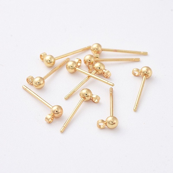 PandaHall Brass Stud Earring Findings, for DIY Earring Making, with Loop, Real 18K Gold Plated, 15x5x3mm, Hole: 1mm, Pin: 0.7mm Brass Others
PandaHall Brass Stud Earring Findings, for DIY Earring Making, with Loop, Real 18K Gold Plated, 15x5x3mm, Hole: 1mm, Pin: 0.7mm Brass Others