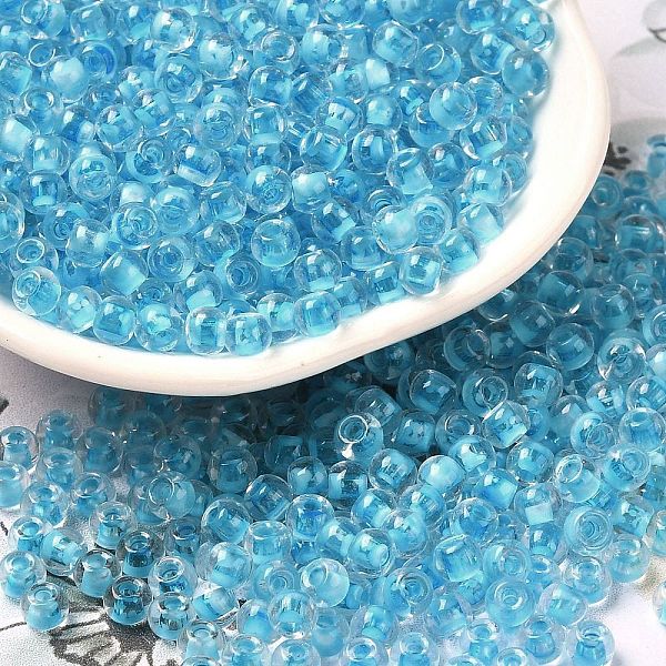 PandaHall Transparent Glass Round Seed Beads, Inside Colours, Round, Deep Sky Blue, 6/0, 4x3mm, Hole: 1.2mm, about 7258pcs/pound Glass
PandaHall Transparent Glass Round Seed Beads, Inside Colours, Round, Deep Sky Blue, 6/0, 4x3mm, Hole: 1.2mm, about 7258pcs/pound Glass