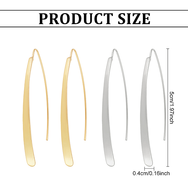 PandaHall FIBLOOM 2 Pairs 2 Colors Alloy Oval & Rectangle Dangle Earrings for Women, Platinum & Golden, 53.5~54x4~4.5mm, Pin: 0.6~0.8mm, 1...
PandaHall FIBLOOM 2 Pairs 2 Colors Alloy Oval & Rectangle Dangle Earrings for Women, Platinum & Golden, 53.5~54x4~4.5mm, Pin: 0.6~0.8mm, 1...