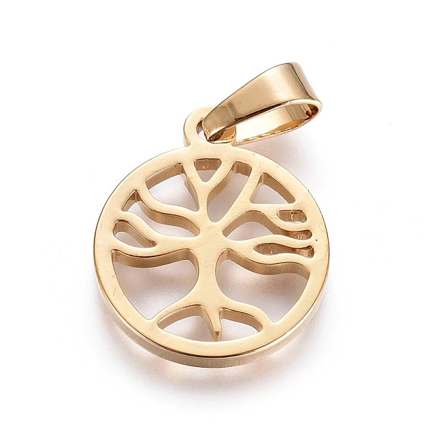 PandaHall 304 Stainless Steel Pendants, Flat Round with Tree of Life, Golden, 16x13.5x1.3mm, Hole: 6x3mm 304 Stainless Steel Flat Round
PandaHall 304 Stainless Steel Pendants, Flat Round with Tree of Life, Golden, 16x13.5x1.3mm, Hole: 6x3mm 304 Stainless Steel Flat Round