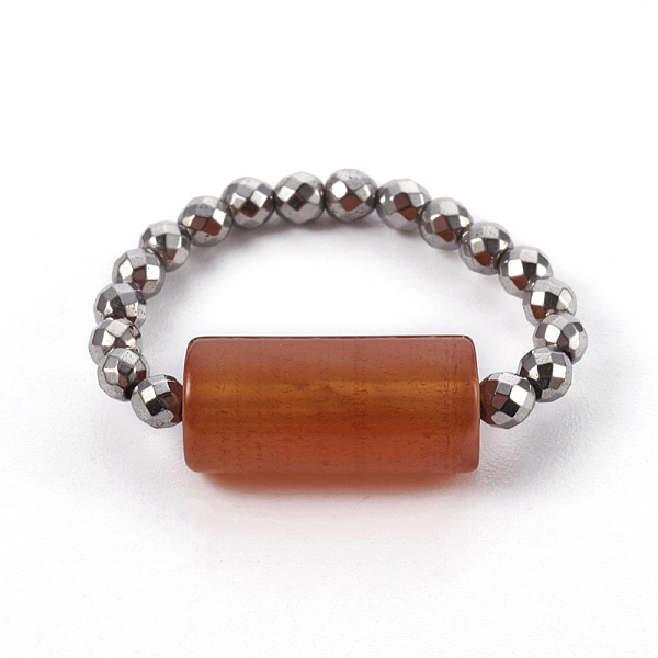 PandaHall Natural Carnelian Stretch Rings, with Electroplate Non-magnetic Synthetic Hematite Beads, Column, US Size 14(23mm) Carnelian
PandaHall Natural Carnelian Stretch Rings, with Electroplate Non-magnetic Synthetic Hematite Beads, Column, US Size 14(23mm) Carnelian
