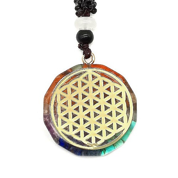 PandaHall Orgonite Chakra Natural & Synthetic Mixed Stone Pendant Necklaces, Nylon Thread Necklace for Women, Flat Round, Flower of Life...
PandaHall Orgonite Chakra Natural & Synthetic Mixed Stone Pendant Necklaces, Nylon Thread Necklace for Women, Flat Round, Flower of Life...