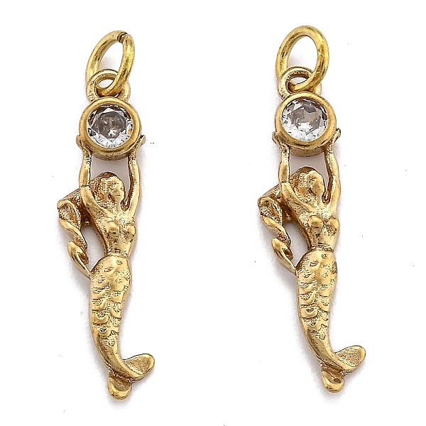 PandaHall Brass Micro Pave Cubic Zirconia Pendants, with Jump Rings, Mermaid, Unplated, 22.5x5.5x2.5mm, Hole: 3mm Brass+Cubic Zirconia Fish..., Clear
PandaHall Brass Micro Pave Cubic Zirconia Pendants, with Jump Rings, Mermaid, Unplated, 22.5x5.5x2.5mm, Hole: 3mm Brass+Cubic Zirconia Fish..., Clear