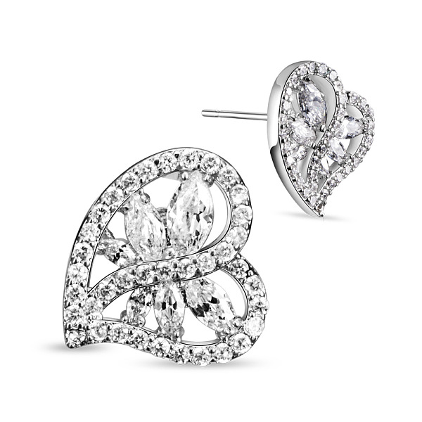 PandaHall SHEGRACE Heart Simple Fashion Platinum Plated Brass Stud Earrings, with Micro Pave AAA Cubic Zirconia, Clear, 16mm Sterling Silver...
PandaHall SHEGRACE Heart Simple Fashion Platinum Plated Brass Stud Earrings, with Micro Pave AAA Cubic Zirconia, Clear, 16mm Sterling Silver...