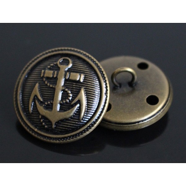 PandaHall 1-Hole Brass Shank Buttons, Nautical Buttons, Flat Round with Anchor Buttons, Antique Bronze, 25mm, Hole: 2mm Brass Flat Round
PandaHall 1-Hole Brass Shank Buttons, Nautical Buttons, Flat Round with Anchor Buttons, Antique Bronze, 25mm, Hole: 2mm Brass Flat Round