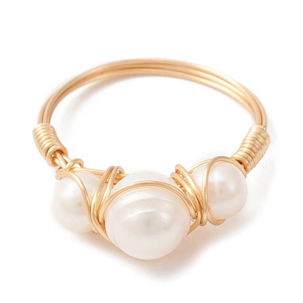PandaHall Natural Pearl Finger Ring, Brass Wire Wrap Jewelry for Women, Light Gold, Inner Diameter: 18mm Pearl
PandaHall Natural Pearl Finger Ring, Brass Wire Wrap Jewelry for Women, Light Gold, Inner Diameter: 18mm Pearl