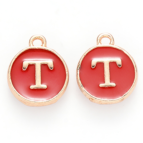 PandaHall Golden Plated Alloy Enamel Charms, Cadmium Free & Lead Free, Enamelled Sequins, Flat Round, Red, Letter.T, 14x12x2mm, Hole: 1.5mm...
PandaHall Golden Plated Alloy Enamel Charms, Cadmium Free & Lead Free, Enamelled Sequins, Flat Round, Red, Letter.T, 14x12x2mm, Hole: 1.5mm...