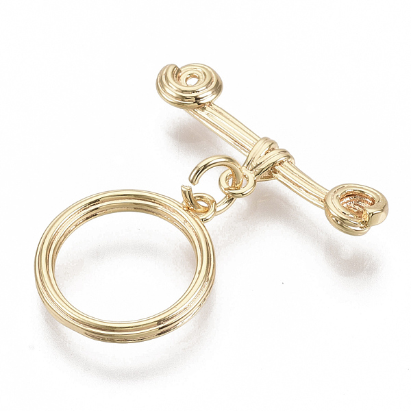 PandaHall Brass Toggle Clasps, Nickel Free, Ring, Real 18K Gold Plated, 24mm, Bar: 22x6x4mm, hole: 1.2mm, Ring: 16x14x2mm, hole: 1.2mm, Jump...
PandaHall Brass Toggle Clasps, Nickel Free, Ring, Real 18K Gold Plated, 24mm, Bar: 22x6x4mm, hole: 1.2mm, Ring: 16x14x2mm, hole: 1.2mm, Jump...