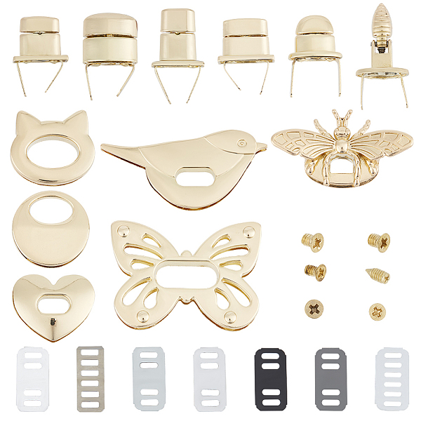 PandaHall GORGECRAFT 1 Box 6 Sets 6 Styles Clasp Bag Buckle Purse Turn Lock Clutches Closure Alloy Bag Twist Lock Accessories Light Gold DIY...
PandaHall GORGECRAFT 1 Box 6 Sets 6 Styles Clasp Bag Buckle Purse Turn Lock Clutches Closure Alloy Bag Twist Lock Accessories Light Gold DIY...