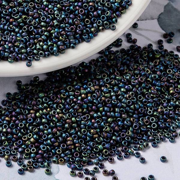 PandaHall MIYUKI Round Rocailles Beads, Japanese Seed Beads, (RR401FR) Matte Black AB, 15/0, 1.5mm, Hole: 0.7mm, about 5555pcs/10g Glass...
PandaHall MIYUKI Round Rocailles Beads, Japanese Seed Beads, (RR401FR) Matte Black AB, 15/0, 1.5mm, Hole: 0.7mm, about 5555pcs/10g Glass...
