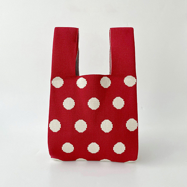 PandaHall Polyester Polka Dot Knitted Tote Bags, Cartoon Crochet Handbags for Women, FireBrick, 36x20cm Polyester Polka Dot Red
PandaHall Polyester Polka Dot Knitted Tote Bags, Cartoon Crochet Handbags for Women, FireBrick, 36x20cm Polyester Polka Dot Red