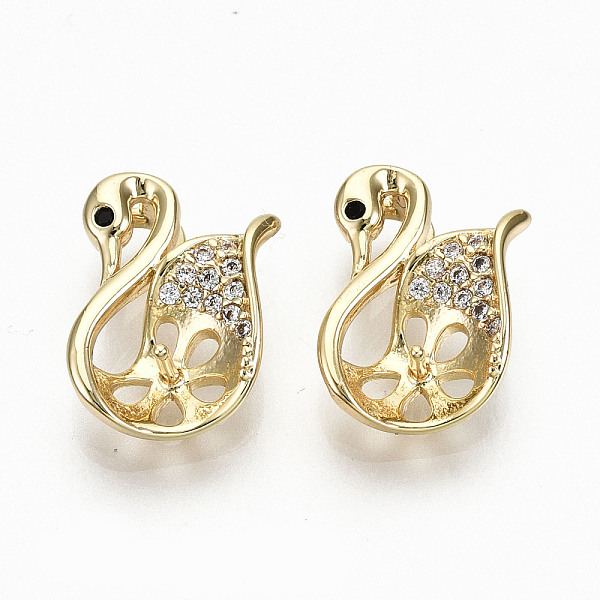 PandaHall Brass Micro Pave Clear Cubic Zirconia Peg Bails Charms, for Half Drilled Bead, Nickel Free, Swan Shape, Real 18K Gold Plated...
PandaHall Brass Micro Pave Clear Cubic Zirconia Peg Bails Charms, for Half Drilled Bead, Nickel Free, Swan Shape, Real 18K Gold Plated...