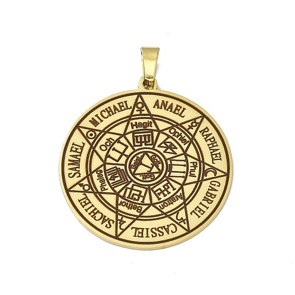 PandaHall 304 Stainless Steel Pendants, Flat Round with The Seven Archangels Charm, Golden, 38x35x1.5mm, Hole: 7.5x4mm 304 Stainless Steel...
PandaHall 304 Stainless Steel Pendants, Flat Round with The Seven Archangels Charm, Golden, 38x35x1.5mm, Hole: 7.5x4mm 304 Stainless Steel...