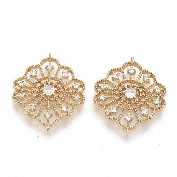 PandaHall Brass Cubic Zirconia Links connectors, Nickel Free, Flower, Real 18K Gold Plated, Clear, 22.5x18.5x3mm, Hole: 0.7mm Brass+Cubic...
PandaHall Brass Cubic Zirconia Links connectors, Nickel Free, Flower, Real 18K Gold Plated, Clear, 22.5x18.5x3mm, Hole: 0.7mm Brass+Cubic...