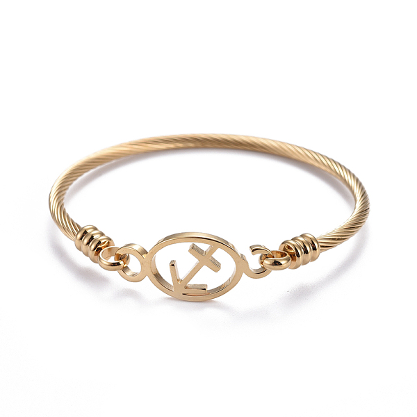 PandaHall 304 Stainless Steel Bangles, Anchor, Golden, 2-1/8 inchx2-1/8 inch(5.5x5.3cm) 304 Stainless Steel
PandaHall 304 Stainless Steel Bangles, Anchor, Golden, 2-1/8 inchx2-1/8 inch(5.5x5.3cm) 304 Stainless Steel
