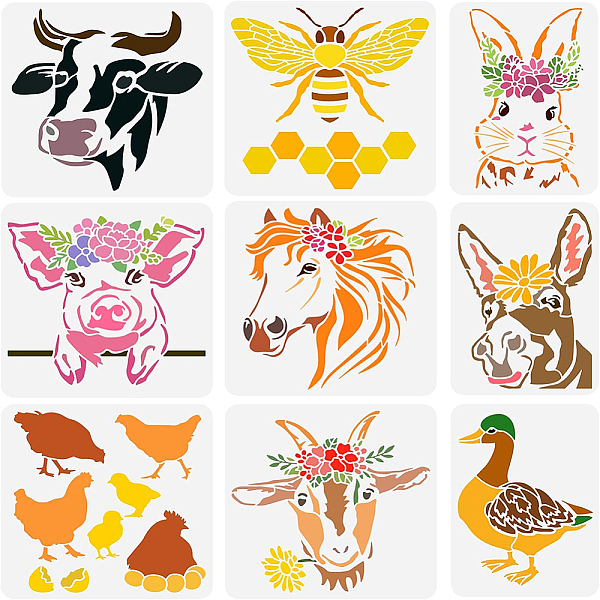 PandaHall 9Pcs 9 Styles PET Hollow Out Drawing Painting Stencils, for DIY Scrapbook, Photo Album, Horse & Cow & Duck & Bees, Animal Pattern...
PandaHall 9Pcs 9 Styles PET Hollow Out Drawing Painting Stencils, for DIY Scrapbook, Photo Album, Horse & Cow & Duck & Bees, Animal Pattern...