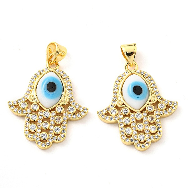 PandaHall Brass Cubic Zirconia Pendants, with Lampwork, Real 18K Gold Plated, Hamsa Charm, White, 24x20.5x4mm, Hole: 5x3.5mm Brass+Cubic...
PandaHall Brass Cubic Zirconia Pendants, with Lampwork, Real 18K Gold Plated, Hamsa Charm, White, 24x20.5x4mm, Hole: 5x3.5mm Brass+Cubic...