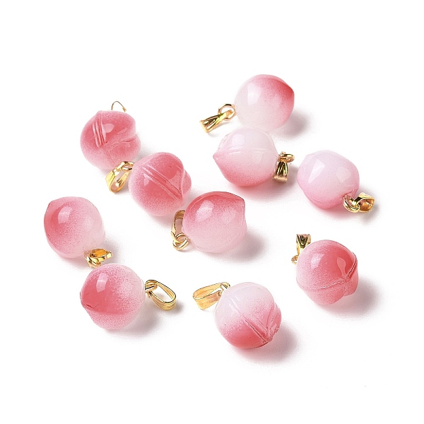 PandaHall Opaque Spray Painted Glass Pendants, with Golden Tone Brass Findings, Peach Charms, Indian Red, 17x12x11.5mm, Hole: 6x2.5mm...
PandaHall Opaque Spray Painted Glass Pendants, with Golden Tone Brass Findings, Peach Charms, Indian Red, 17x12x11.5mm, Hole: 6x2.5mm...