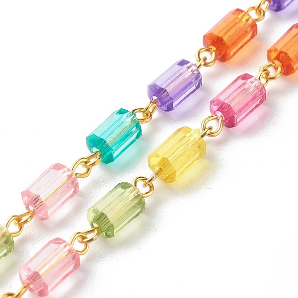 PandaHall Handmade Transparent Frosted Acrylic Beaded Chains, with Iron Findings, Unwelded, Faceted, Column, Colorful, 8.5~9x5mm, about 32.8...
PandaHall Handmade Transparent Frosted Acrylic Beaded Chains, with Iron Findings, Unwelded, Faceted, Column, Colorful, 8.5~9x5mm, about 32.8...