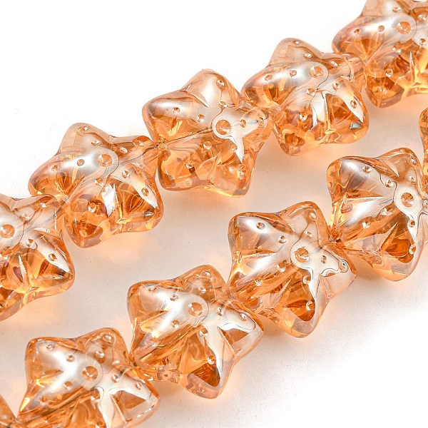 PandaHall Pearl Luster Plated Electroplate Transparent Glass Beads Strands, Starfish, Sandy Brown, 16.5x17.5x11.5mm, Hole: 1.4mm, about...
PandaHall Pearl Luster Plated Electroplate Transparent Glass Beads Strands, Starfish, Sandy Brown, 16.5x17.5x11.5mm, Hole: 1.4mm, about...