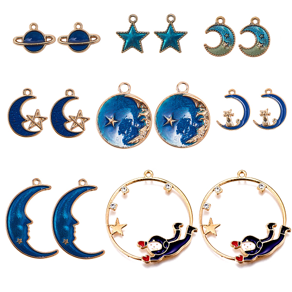 PandaHall Alloy Enamel Pendants, Cosmic Series Pendant Sets, Golden, Golden, 12x16.5x2.5mm, Hole: 1mm Alloy+Enamel Mixed Shapes Blue
PandaHall Alloy Enamel Pendants, Cosmic Series Pendant Sets, Golden, Golden, 12x16.5x2.5mm, Hole: 1mm Alloy+Enamel Mixed Shapes Blue