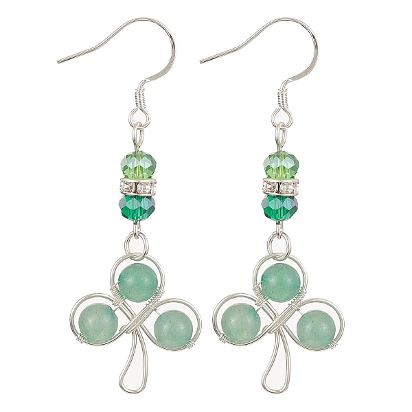 PandaHall Natural Green Aventurine & Glass Beaded Clover Dangle Earrings, 304 Stainless Steel Wire Wrap Earrings, 57x20mm Green Aventurine...
PandaHall Natural Green Aventurine & Glass Beaded Clover Dangle Earrings, 304 Stainless Steel Wire Wrap Earrings, 57x20mm Green Aventurine...