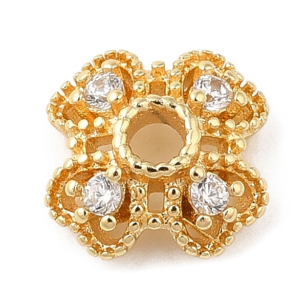 PandaHall Rack Plating Brass Micro Pave Cubic Zirconia Bead Caps, Cadmium Free & Lead Free, Clover, Real 18K Gold Plated, 8x7x3mm, Hole..., Clear
PandaHall Rack Plating Brass Micro Pave Cubic Zirconia Bead Caps, Cadmium Free & Lead Free, Clover, Real 18K Gold Plated, 8x7x3mm, Hole..., Clear