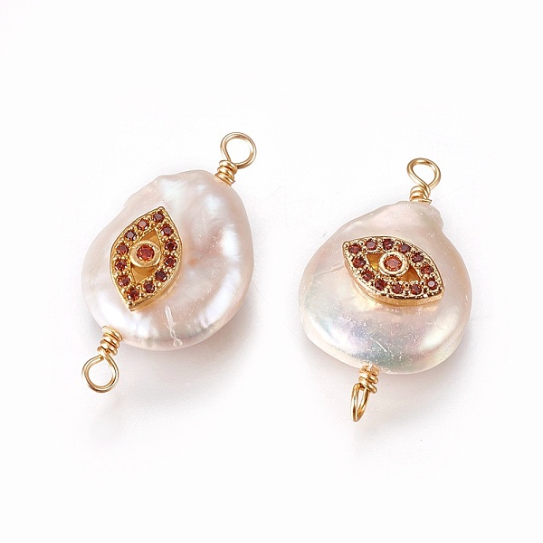 PandaHall Natural Pearl Links connectors, with Cubic Zirconia and Brass Findings, Flat Round with Eye, Golden, Mixed Color..., Multicolor
PandaHall Natural Pearl Links connectors, with Cubic Zirconia and Brass Findings, Flat Round with Eye, Golden, Mixed Color..., Multicolor